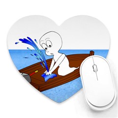 Spirit-boat-funny-comic-graphic Heart Mousepad by 99art