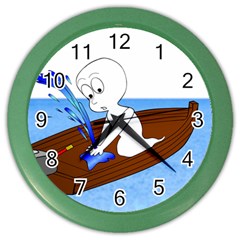 Spirit-boat-funny-comic-graphic Color Wall Clock by 99art