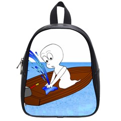 Spirit-boat-funny-comic-graphic School Bag (small) by 99art