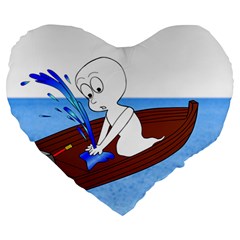 Spirit-boat-funny-comic-graphic Large 19  Premium Heart Shape Cushions by 99art