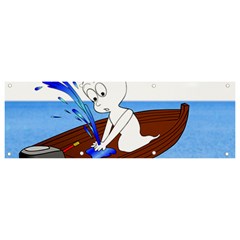 Spirit-boat-funny-comic-graphic Banner And Sign 9  X 3  by 99art