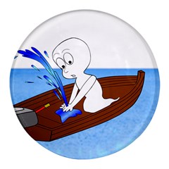 Spirit-boat-funny-comic-graphic Round Glass Fridge Magnet (4 Pack)