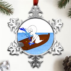 Spirit-boat-funny-comic-graphic Metal Small Snowflake Ornament by 99art