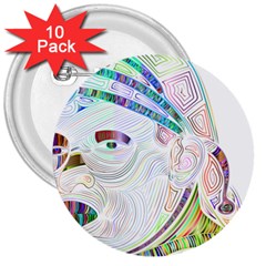 Maasai-man-people-abstract 3  Buttons (10 Pack)  by 99art