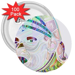 Maasai-man-people-abstract 3  Buttons (100 Pack)  by 99art