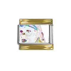 Maasai-man-people-abstract Gold Trim Italian Charm (9mm) by 99art