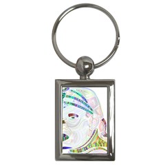 Maasai-man-people-abstract Key Chain (rectangle) by 99art