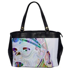 Maasai-man-people-abstract Oversize Office Handbag by 99art