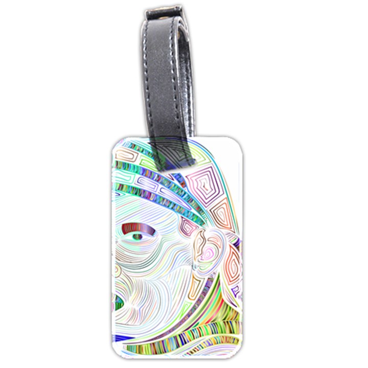 Maasai-man-people-abstract Luggage Tag (two sides)