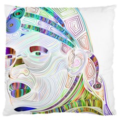 Maasai-man-people-abstract Large Cushion Case (one Side) by 99art