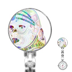 Maasai-man-people-abstract Stainless Steel Nurses Watch by 99art