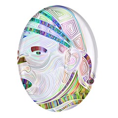 Maasai-man-people-abstract Oval Glass Fridge Magnet (4 Pack) by 99art