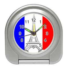 Eiffel-tower-france-flag-tower- Travel Alarm Clock by 99art