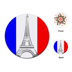 Eiffel-tower-france-flag-tower- Playing Cards Single Design (round) by 99art