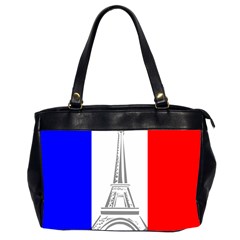 Eiffel-tower-france-flag-tower- Oversize Office Handbag (2 Sides) by 99art