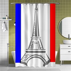 Eiffel-tower-france-flag-tower- Shower Curtain 48  X 72  (small)  by 99art