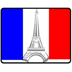 Eiffel-tower-france-flag-tower- Two Sides Fleece Blanket (medium) by 99art