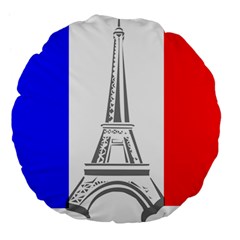 Eiffel-tower-france-flag-tower- Large 18  Premium Flano Round Cushions by 99art