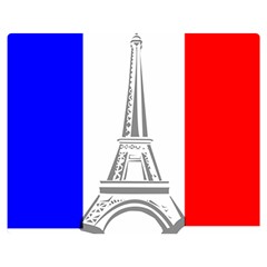 Eiffel-tower-france-flag-tower- Two Sides Premium Plush Fleece Blanket (medium) by 99art