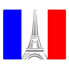 Eiffel-tower-france-flag-tower- Two Sides Premium Plush Fleece Blanket (large) by 99art