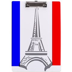 Eiffel-tower-france-flag-tower- A4 Acrylic Clipboard by 99art