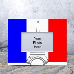 Eiffel-tower-france-flag-tower- White Tabletop Photo Frame 4 x6  by 99art