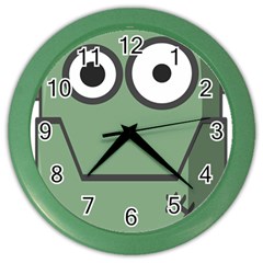 Cartoon-cute-frankenstein-halloween Color Wall Clock by 99art