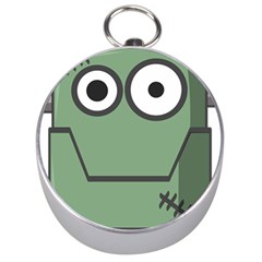 Cartoon-cute-frankenstein-halloween Silver Compasses by 99art