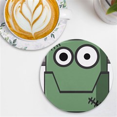 Cartoon-cute-frankenstein-halloween Uv Print Round Tile Coaster by 99art