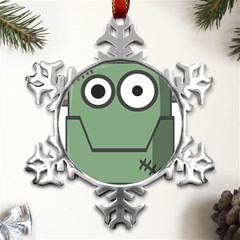 Cartoon-cute-frankenstein-halloween Metal Small Snowflake Ornament by 99art