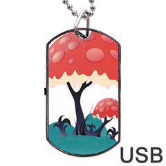 Tree-art-trunk-artwork-cartoon Dog Tag Usb Flash (two Sides) by 99art