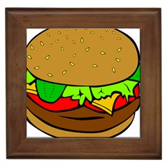 Hamburger-cheeseburger-fast-food Framed Tile by 99art