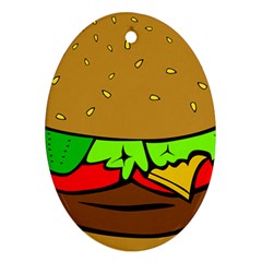 Hamburger-cheeseburger-fast-food Ornament (oval) by 99art