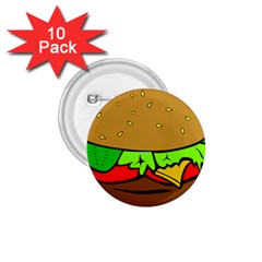 Hamburger-cheeseburger-fast-food 1 75  Buttons (10 Pack) by 99art