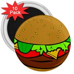 Hamburger-cheeseburger-fast-food 3  Magnets (10 pack)  Front