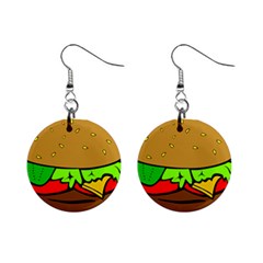 Hamburger-cheeseburger-fast-food Mini Button Earrings by 99art