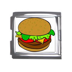 Hamburger-cheeseburger-fast-food Mega Link Italian Charm (18mm) by 99art