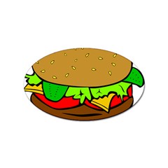 Hamburger-cheeseburger-fast-food Sticker (oval) by 99art