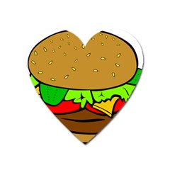 Hamburger-cheeseburger-fast-food Heart Magnet by 99art