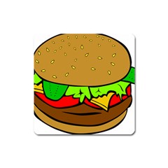 Hamburger-cheeseburger-fast-food Square Magnet by 99art