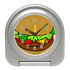 Hamburger-cheeseburger-fast-food Travel Alarm Clock by 99art