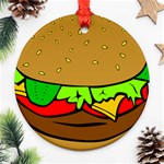 Hamburger-cheeseburger-fast-food Round Ornament (Two Sides) Front