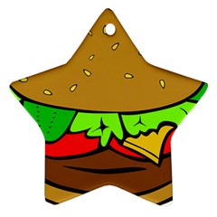 Hamburger-cheeseburger-fast-food Star Ornament (two Sides)