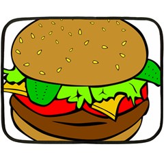 Hamburger-cheeseburger-fast-food Two Sides Fleece Blanket (mini) by 99art