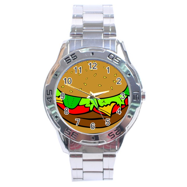 Hamburger-cheeseburger-fast-food Stainless Steel Analogue Watch