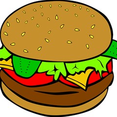 Hamburger-cheeseburger-fast-food Play Mat (square) by 99art