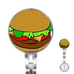 Hamburger-cheeseburger-fast-food Stainless Steel Nurses Watch by 99art