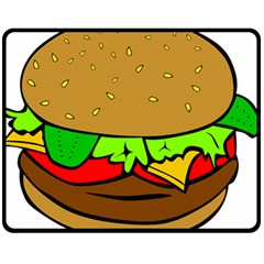 Hamburger-cheeseburger-fast-food Two Sides Fleece Blanket (medium) by 99art