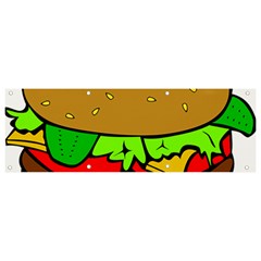 Hamburger-cheeseburger-fast-food Banner And Sign 9  X 3  by 99art