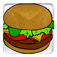 Hamburger-cheeseburger-fast-food Square Glass Fridge Magnet (4 Pack) by 99art